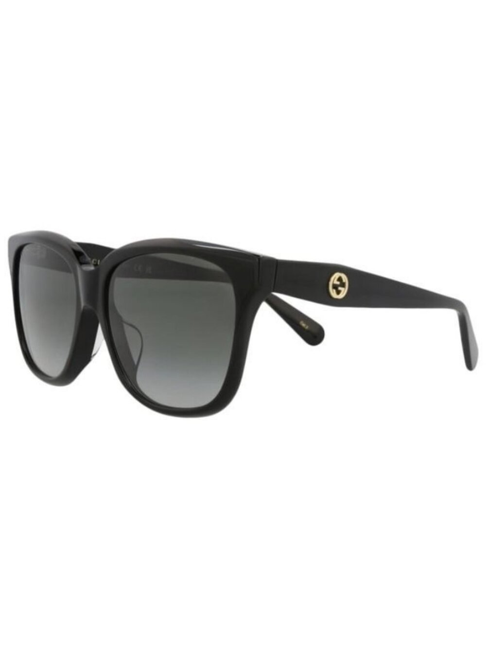 New Gucci Womens Square/Rectangle Black Black Grey Fashion Designer Sunglasses